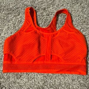 Women's Mesh Sports Bra - Red/Orange